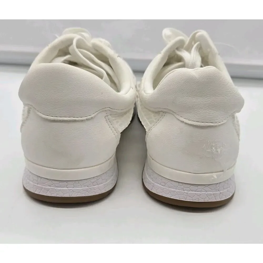 Dolce Vita Jammy Woven Mesh Sneakers Sz 7.5 White Womens Lace Comfort Breathable